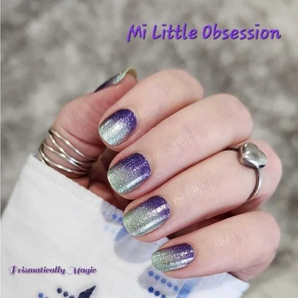 *Retired* Color Street: Mi Little Obsession | Mint Green Purple Gradient Glitter - Picture 13 of 16